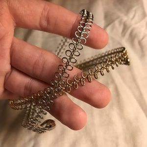 Gold and silver chokers